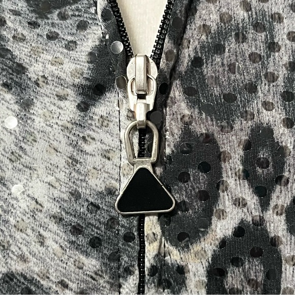 Jolibel Animal Print Sequins Full Zip Waist Length Jacket - Picture 5 of 9